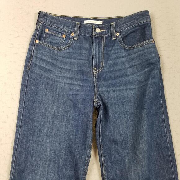 Levis Jeans Womens 28 Blue Low Pro Straight 100% Cotton Red Tab Denim Zip Fly - Picture 2 of 15